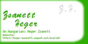 zsanett heger business card